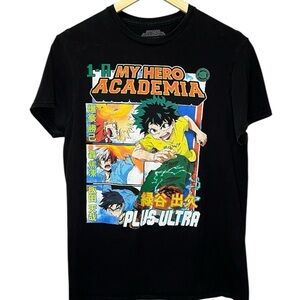 My Hero Academia Black Anime T-Shirt Men’s Size M Crew Neck Short Sleeve